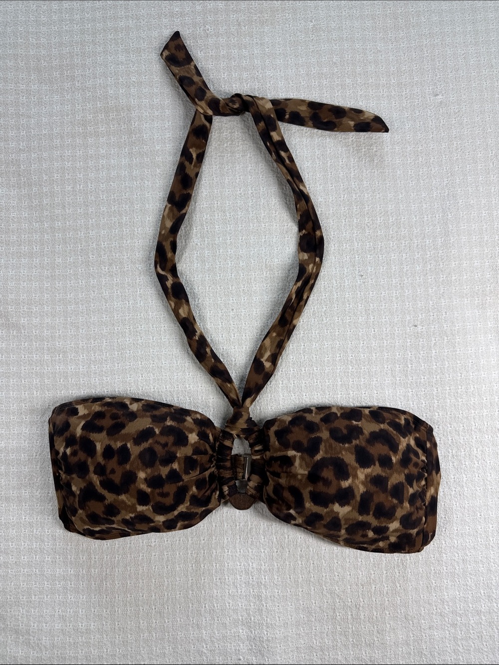 Lauren Ralph Lauren leopard print bandeau/halter bikini top size 10